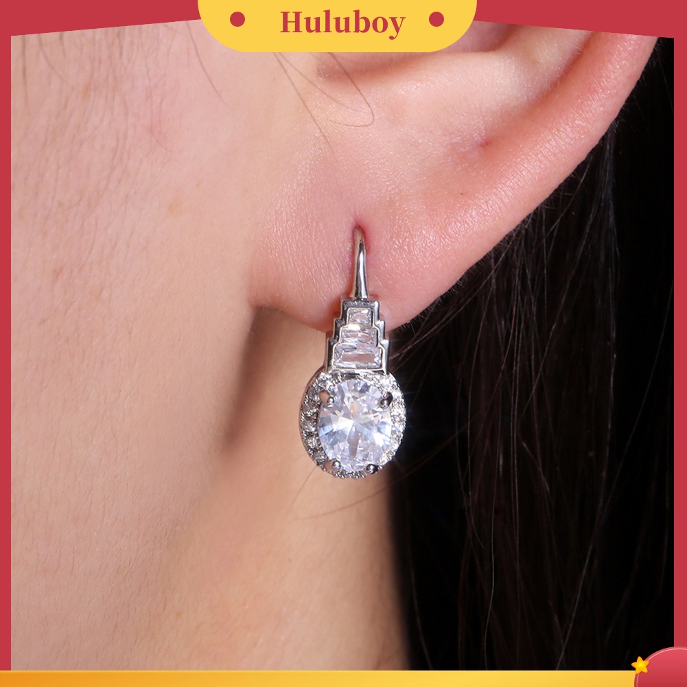 Hu Hu Hu Hu Hu Alat Bantu Pasang Kacamata♡ Anting Kait Gantung Wanita Desain Pagoda Hias Cubic Zircon Untuk Hadiah