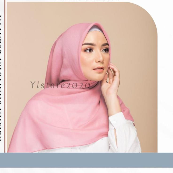 Harga Murah.. Hijab Segi Empat Warna Pink Salem Scarf Polos Elzatta