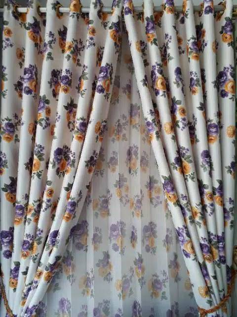 Gorden tirai korden shabby warna ungu.gratis tali bahan