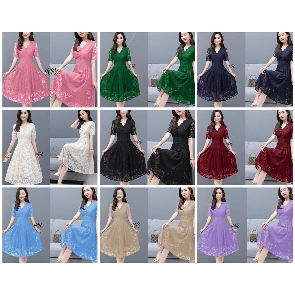 DRESS MANUELA / DRESS KOREAN STYLE / DRESS BRUKAT PUTIH PREMIUM TERBARU / FASHION WANITA KEKINIAN Dr