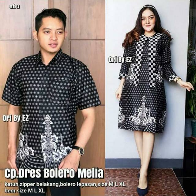 COUPLE DRESS BOLERO MELIA DRESS BATIK LONG BLOUSE BATIK MODERN DRESS PESTA KEMEJA BATIK SARIMBIT