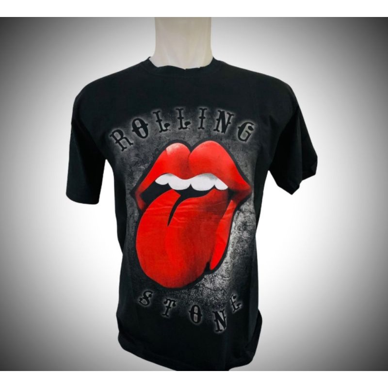 Kaos Tshirt Distro Hitam Rock music Band Roll1ng St0nes