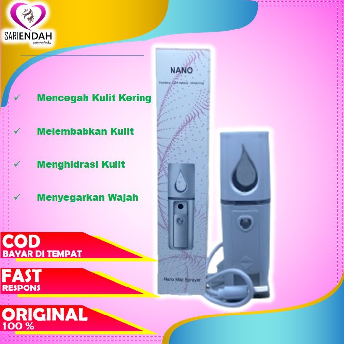 Nano Spray Wajah Mist Sprayer Portable Mini Murah Ori Face COD Water Lucu Facial Moisture USB N001
