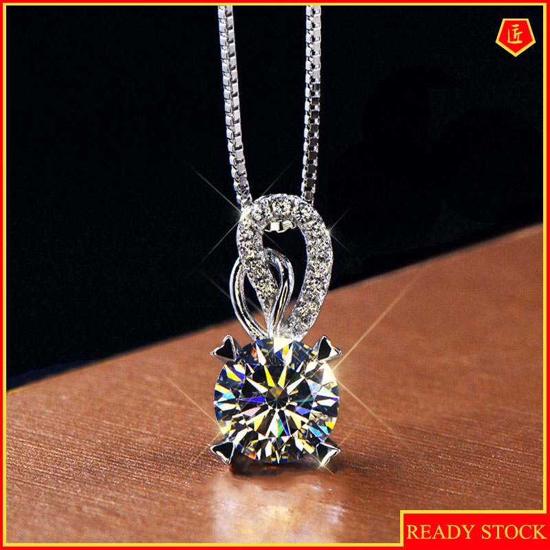 [Ready Stock]Shining Diamond Moissanite Pendant Simple and Elegant