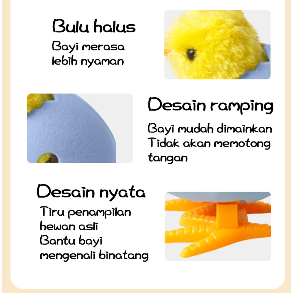 【Stok Baru】Mainan ayam anak kulit telur yang lucu Model ayam anak kulit telur berjalan otomatis