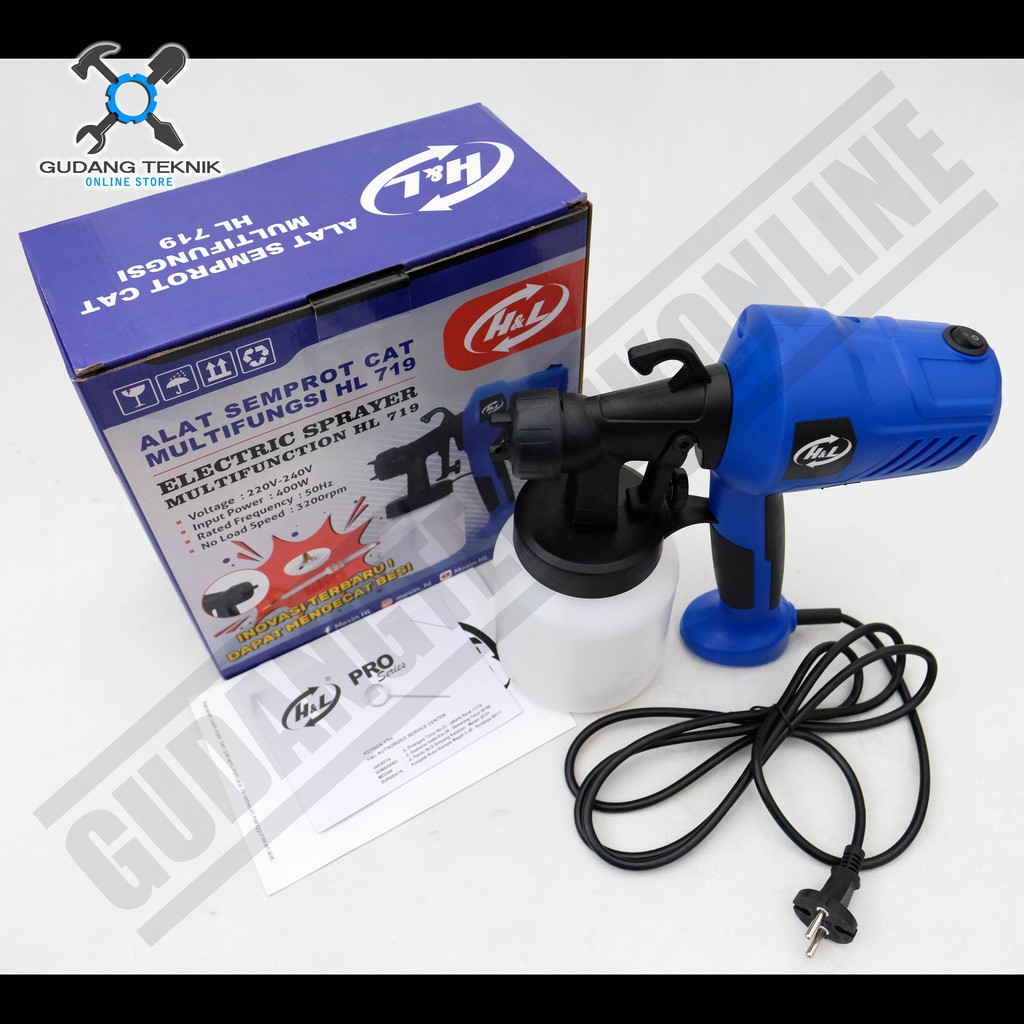 Elektric Spray Gun H&amp;L HL 719 - Alat Semprot Cat Elektrik H&amp;L HL719 Spraygun Elektrik