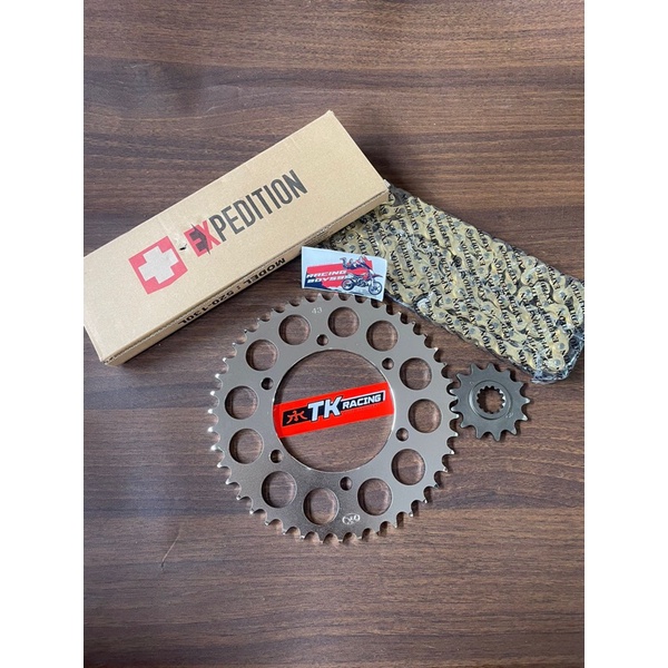 Gear set Gear paket Ninja 250 Fi Ninja 250 karbu Z250 Tk racing set Rantai gold expedition