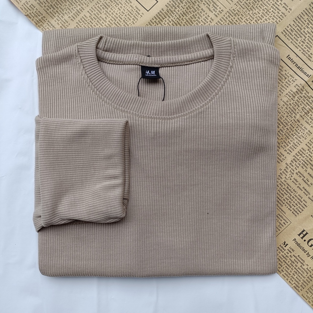 PART II Kaos Rib Premium / Kaos Grosir / Kaos Rib Premium Tebal / Kaos Lengan Panjang Termurah-Beigie