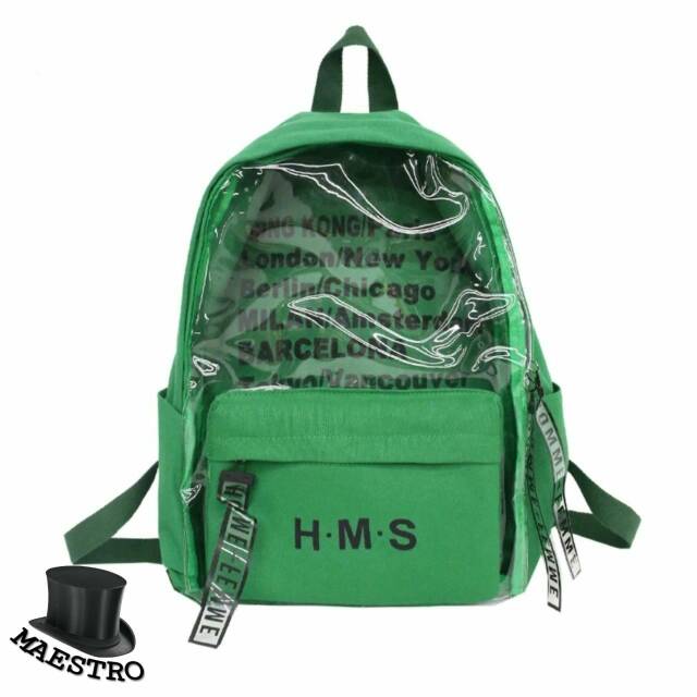 Backpack H M S transparan kombi tas ransel wanita laki tas ransel besar