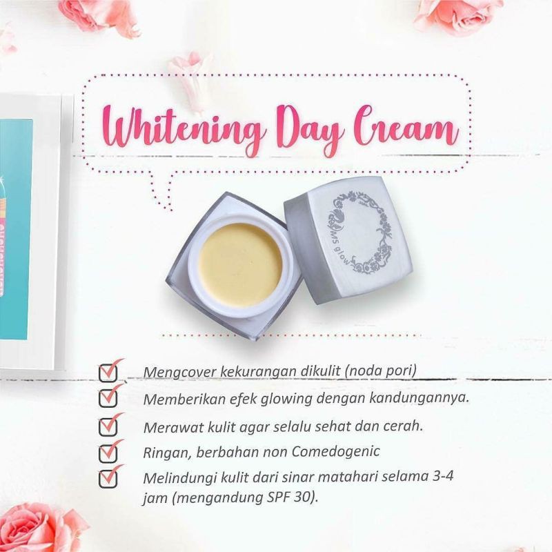 whitening day cream ms glow  / ms glow official / day cream ms glow / day cream / cream pagi ms glow