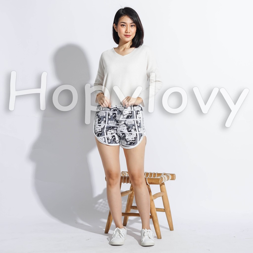 HOPYLOVY - Celana Pendek Santai Wanita HotPants Muniko Komica