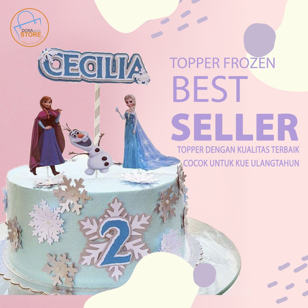 Cake Topper Custom Happy Birthday FROZEN 06