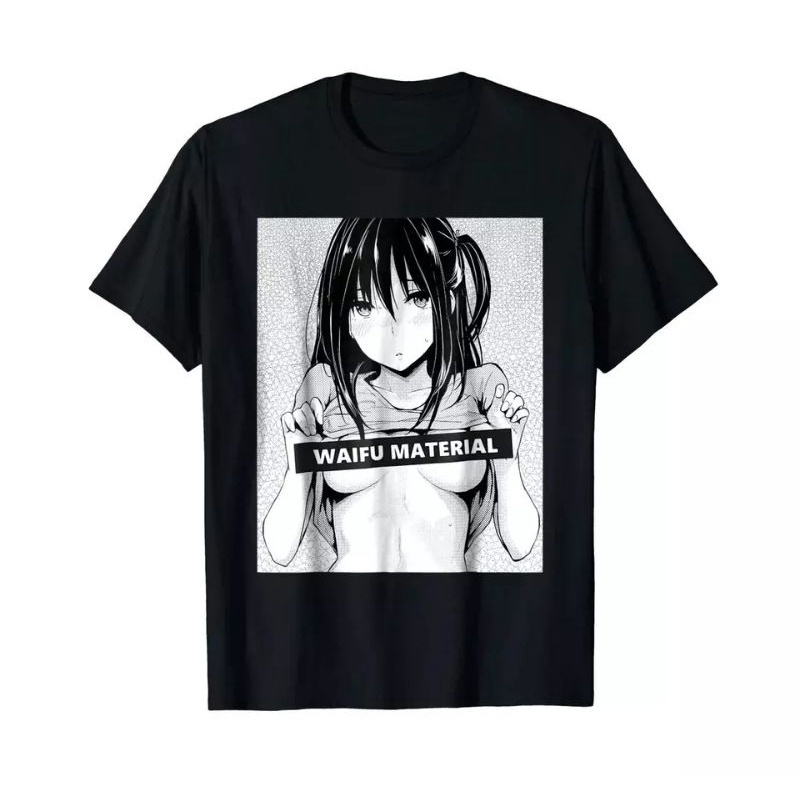kaos T-shirt Anime Waifu material 1