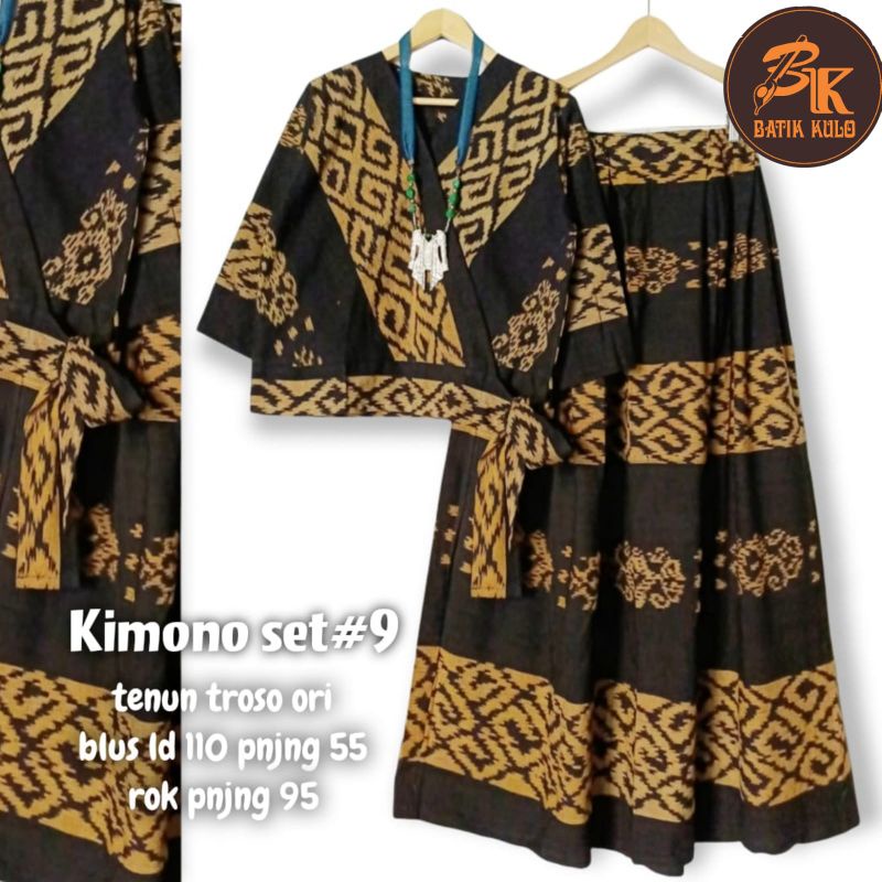 [KIMONO SET #9] Baju Setelan Set Batik Wanita Premium plus Rok premium motif