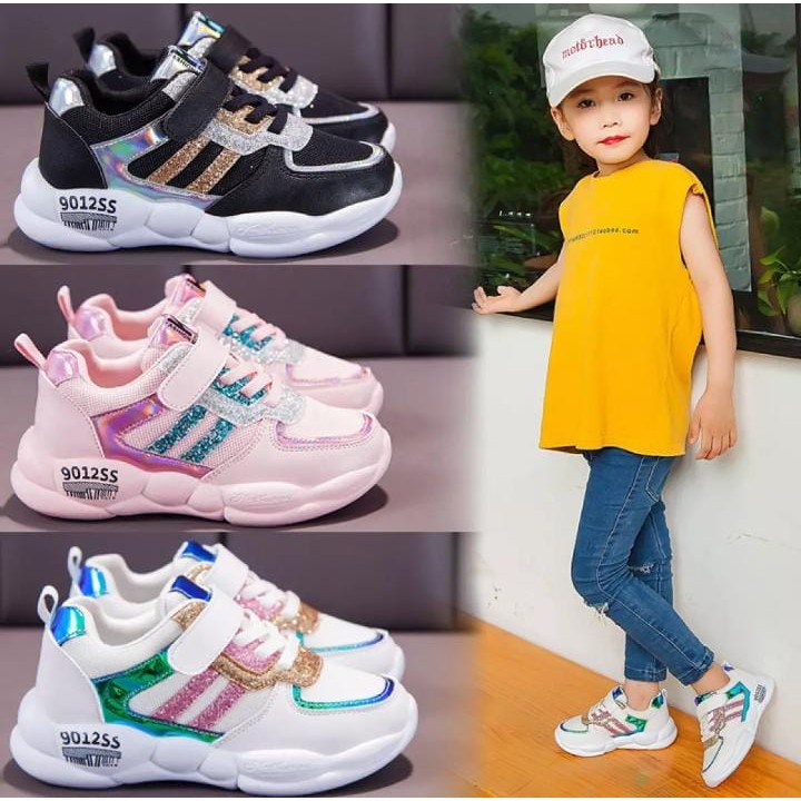 Sepatu Anak Perempuan ROCKIT Sneakers Kids Non LED Sepatu Anak Import Size 26-37 Usia 3-9 Tahun