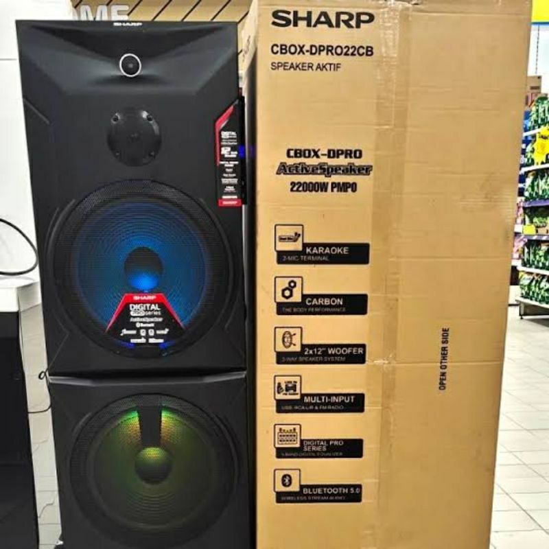 SHARP SPEAKER ACTIVE MODEL CBOX-DPRO22CB READY SAMARINDA