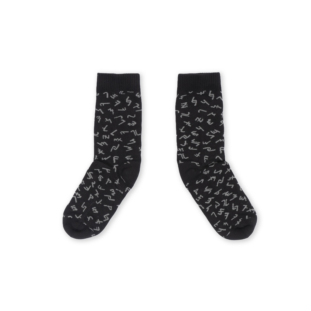 Kaway Kaos Kaki Motif AKSARA SOCKS BLACK