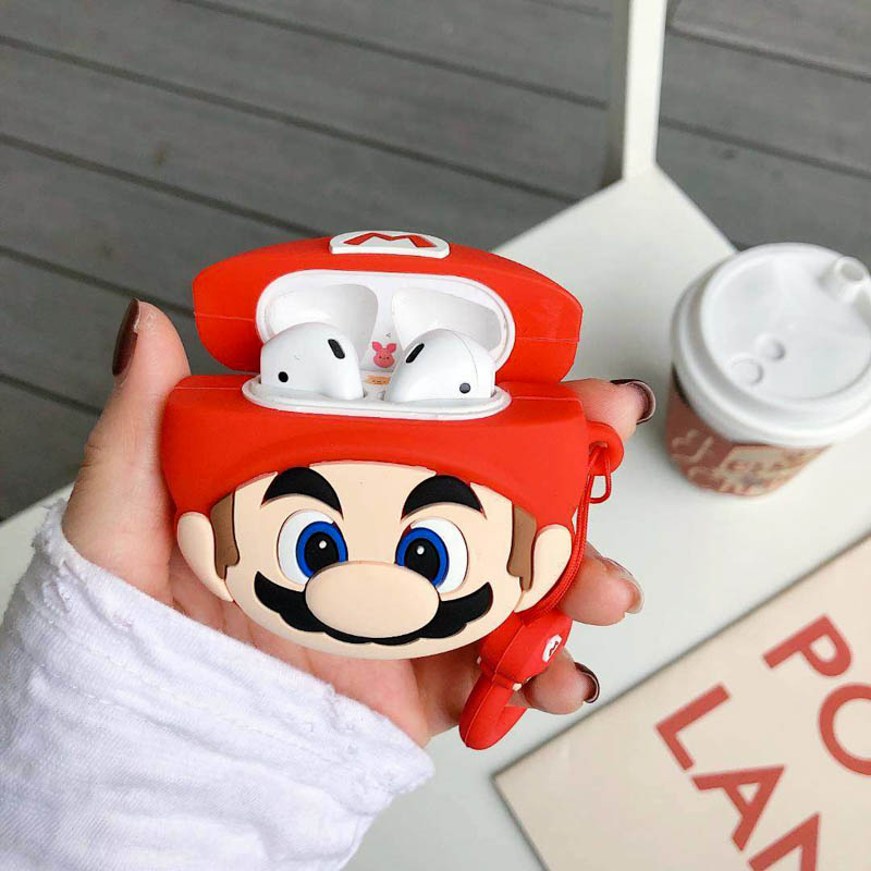 Airpods 1 2 3 Pro Case Inpods 1 2 3 PRO Funny Cute Mini Cartoon Mario Earphone Cover Silicone High Quality Case