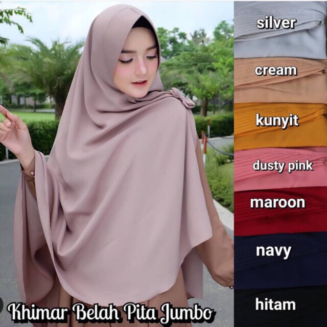 JILBAB INSTANT BELAH TENGAH JUMBO SYARI KHIMAR KUPU BERGO WOLFIS