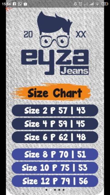 Eyza jeans size 246 81012