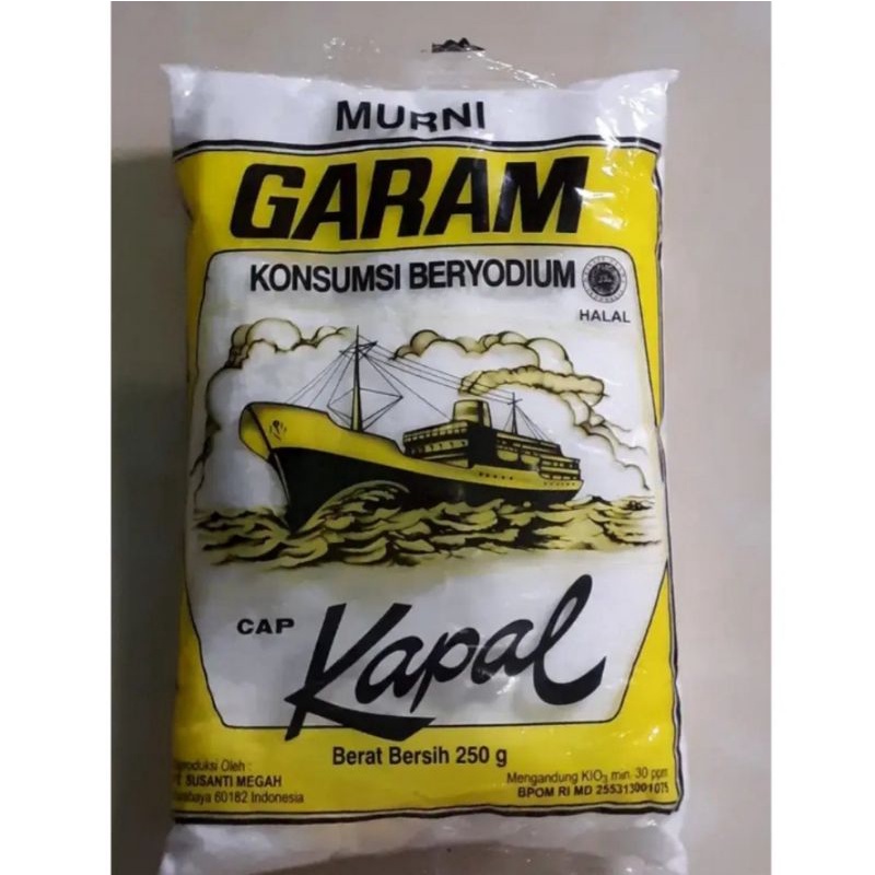 

Garam cap kapal 250 gram Beryodium
