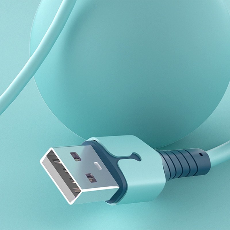 Kabel Data / Charger Usb Bahan Silikon Dengan Lampu Untuk Iphone / Ipad / Airpods - olo