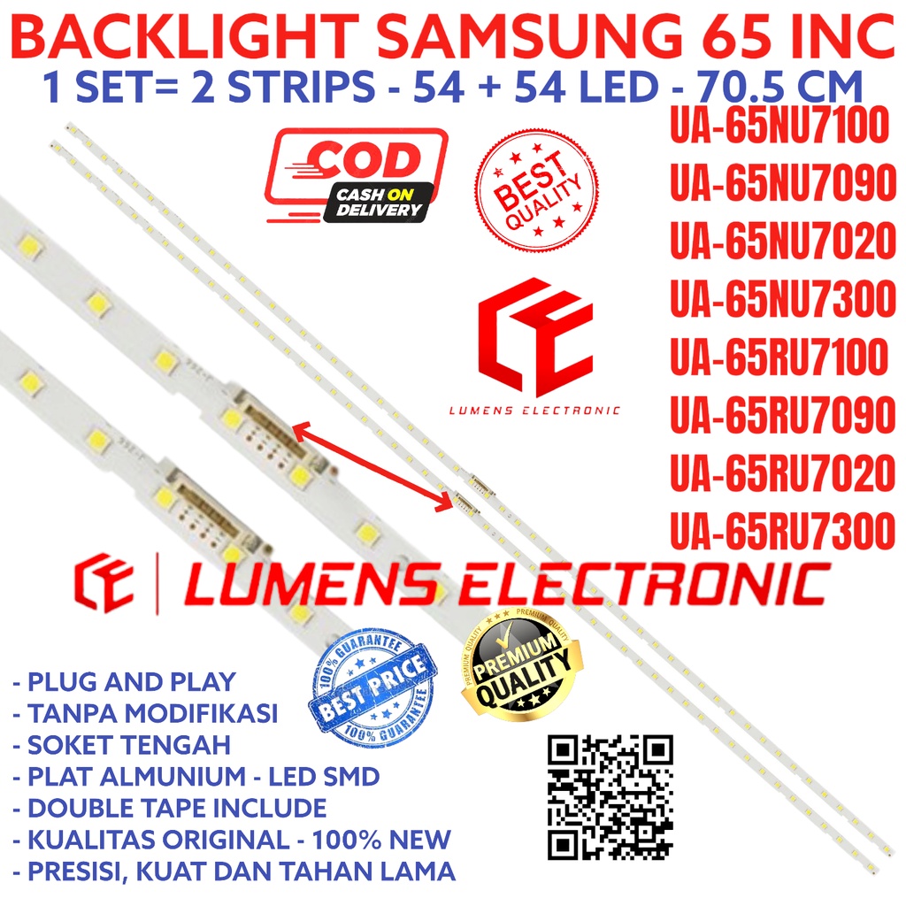 BACKLIGHT TV LED SAMSUNG 65 INC UA 65NU7100 65RU7100 65NU7020 65RU7020 65NU7090 65RU7090 65NU7300 65