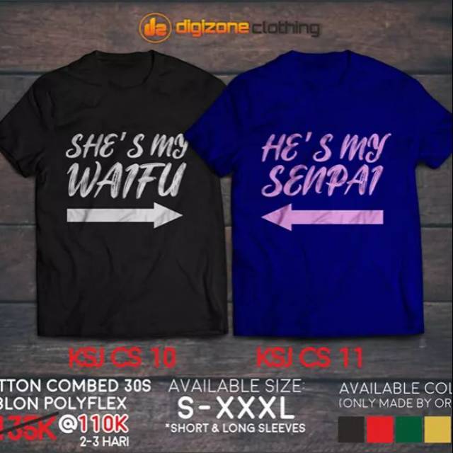 Kaos couple waifu and senpai