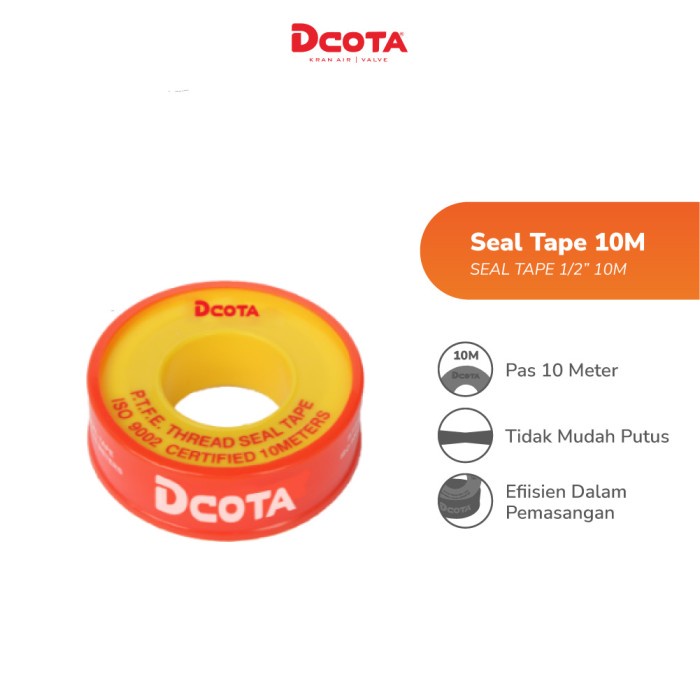 Dcota Stop Kran Toilet / Jet Shower DAV 01 1/2&quot; + Seal Tape 1/2”