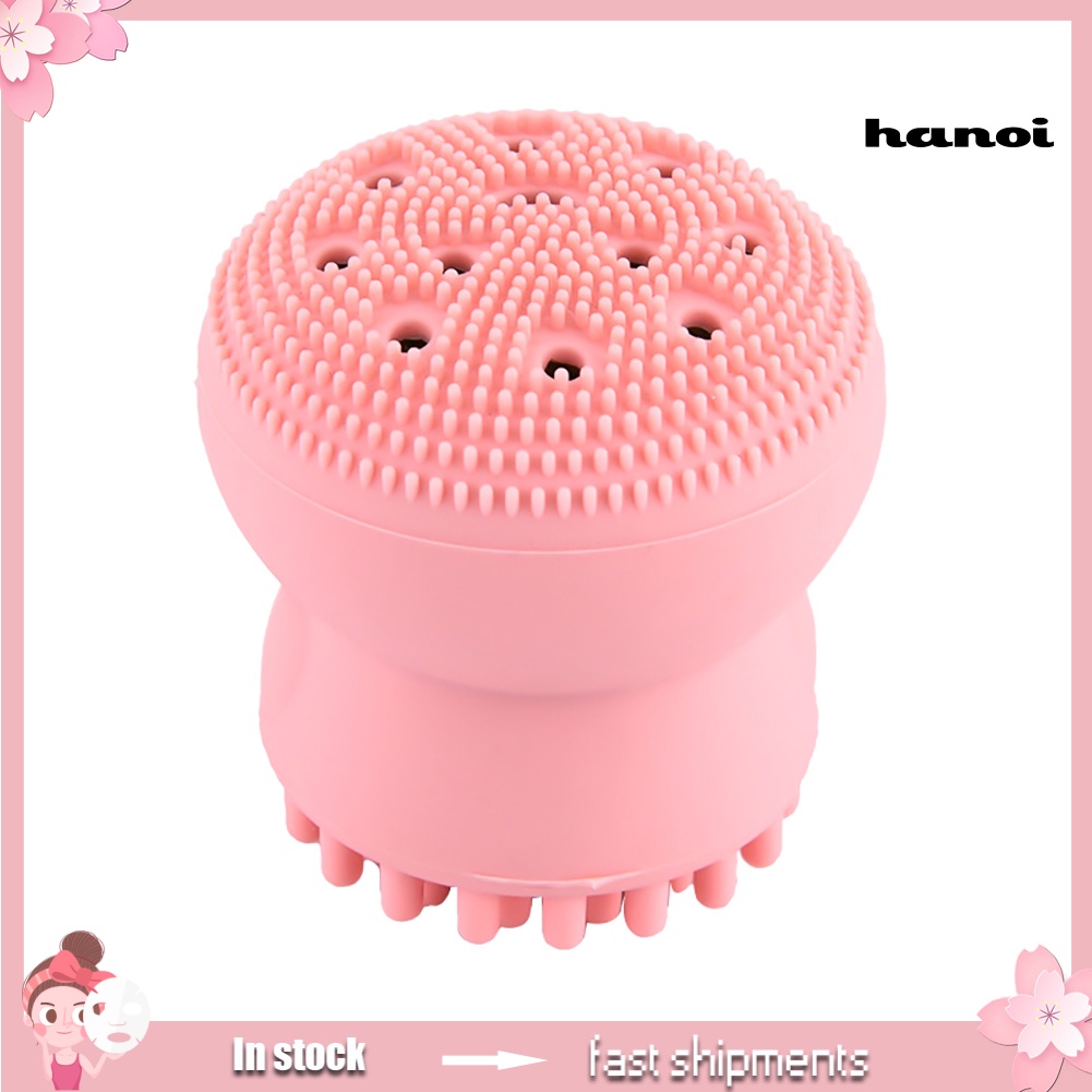 HQTM_Mini Octopus Silicone Face Cleansing Washing Brush Facial Cleaner Exfoliator