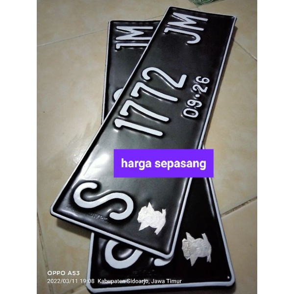 Plat nomor standart mobil 2pcs (SEPASANG) Logo korlantas polri