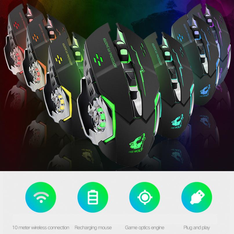 Wireless Gaming Mouse LED Light 1800 DPI - X8