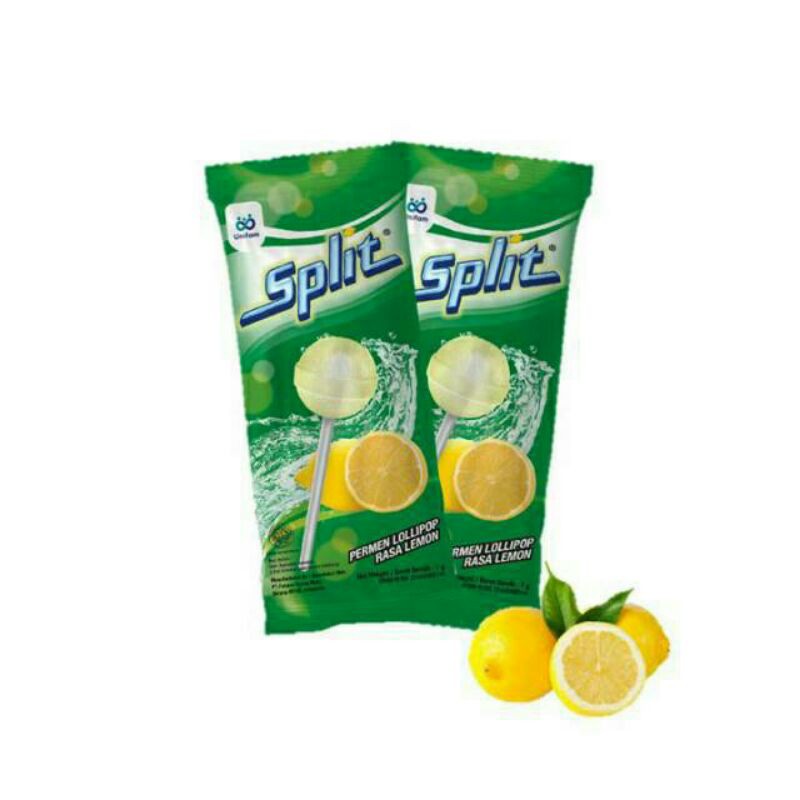 

PERMEN LOLLIPOP SPLIT RASA LEMON RENCENG ISI 12pcs