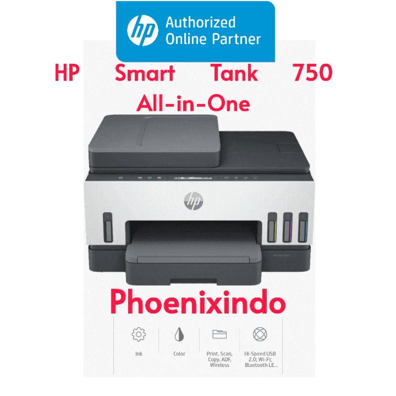 Printer HP Smart Tank 750 (Print,Scan,Copy,Wifi,BT,Duplex,ADF) HP750