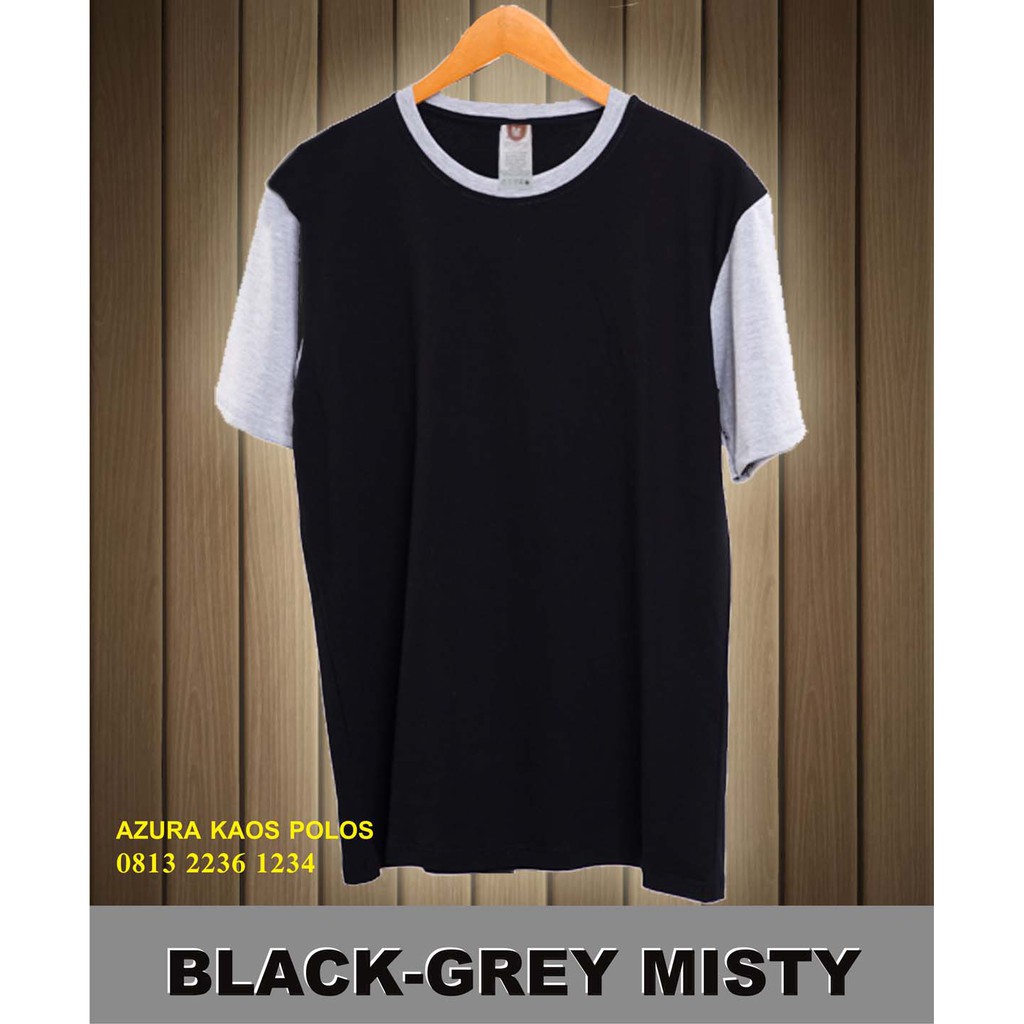 Download Baju Kaos Polos Distro Black Grey Misty Lengan Pendek Kaos ...