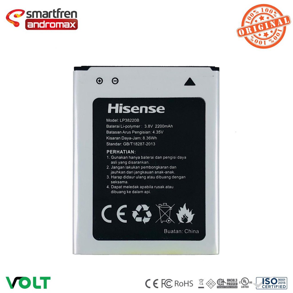 Baterai Battery Hisense Pureshot HS L671 5 inch Andromax R Batre LP38220B Original