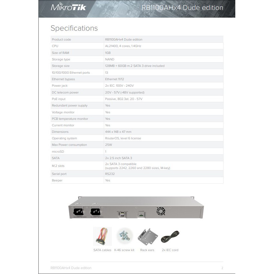 MikroTik RB1100 Dx4 RB1100Dx4 Dude Edition