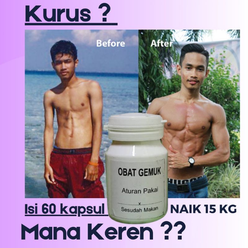 ‼️READY‼️OBAT GEMUK RACIKAN FARMASI ORIGINAL / OBAT PENGGEMUK 60 KAPSUL / Obat gemuk farmasi