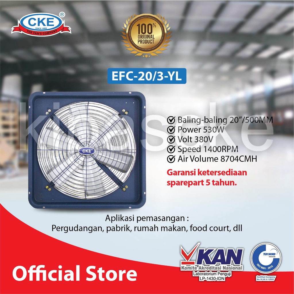 Exhaust Fan Cooling Fan 20 Inch 380V INDUSTRI Exhaust Dinding Eksos Dinding Blower Gedung