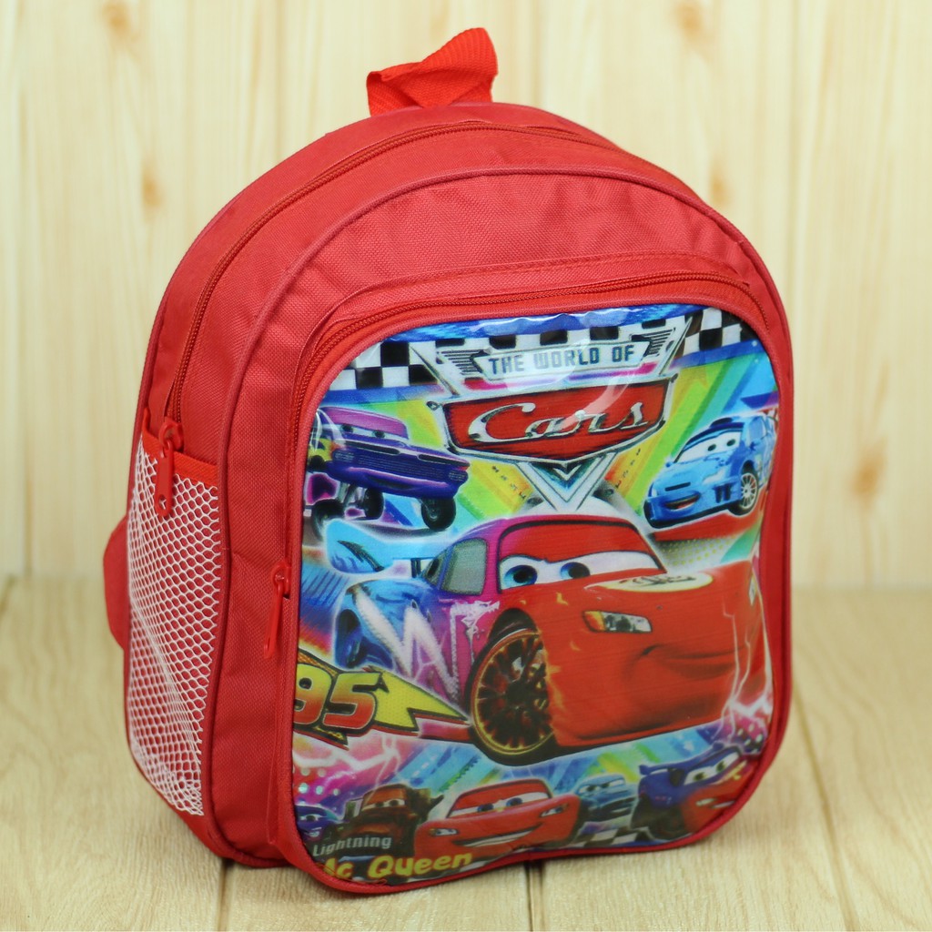 Tas Ransel Anak Anak Cowok Motif Cars Merah Tas Sekolah PAUD TK Keren