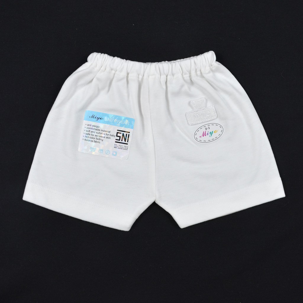 MIYO 1 Pcs Celana Pendek Bayi/Baby Putih (0-3M)