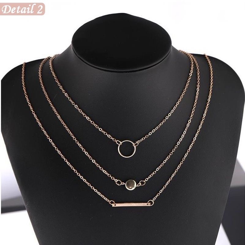 KALUNG LAYER KALUNG 3 LAYER KALUNG RANTAI 3 SUSUN PANJANG KALUNG HIJAB FASHION IMPORT WOMEN