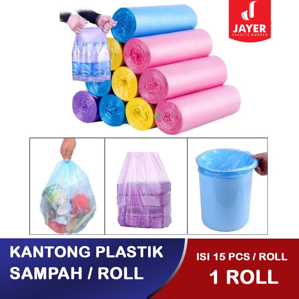 Kantong Plastik Sampah Per roll Isi 15 Pcs Tahan Bocor