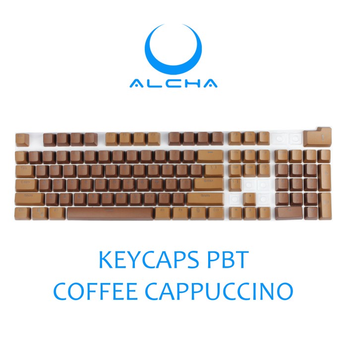 ALCHA KEYCAPS PBT COFFEE DOUBLE SHOT BACKLIT CAPPUCCINO / LATTEE - CAPPUCCINO