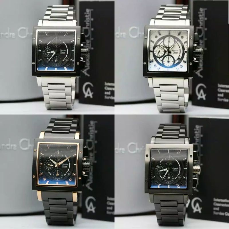 ALEXANDRE CHRISTIE AC6182 AC 6182 BLACK JAM TANGAN PRIA ORIGINAL
