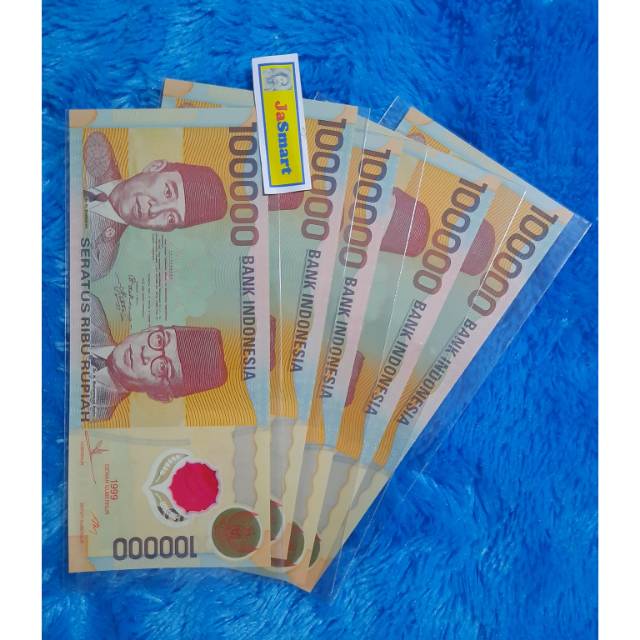 Uang Kertas Kuno Indonesia Rp 100000 Sukarno Soekarno Hatta Polymer A UNC kd UK POL 100K A2