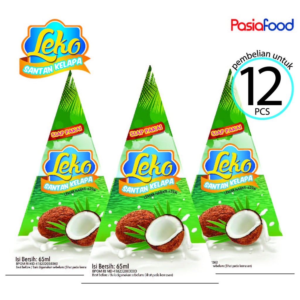 Pasiafood Santan Leko Santan Kelapa Asli Bebas Kolesterol (12 Pcs)