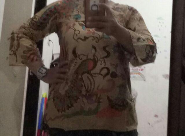 Oribylala Blouse Puff Cindeawasih Murai Blus Batik Seragam Atasan Lengan Puff Lonceng Merak