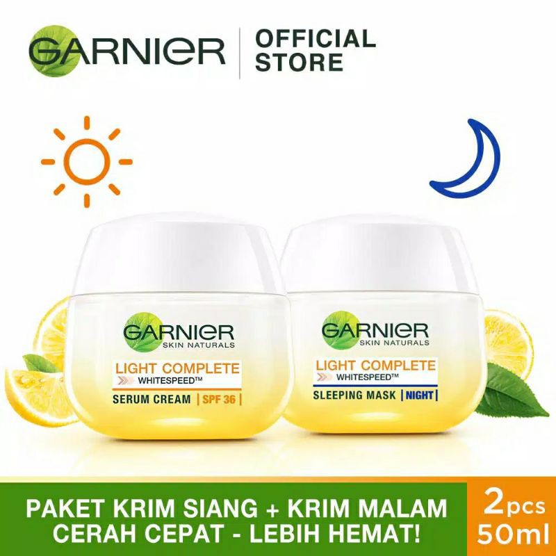 Jual La Chreme Garnier Light Bright Complete Day Cream Night Cream