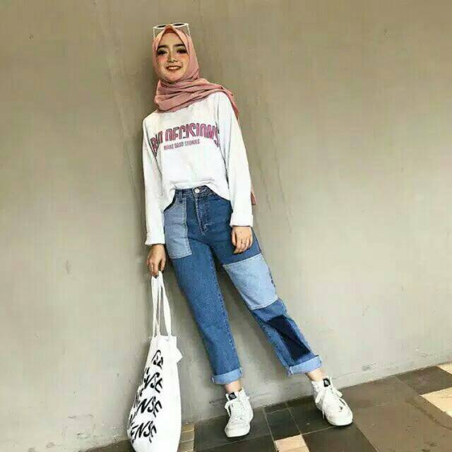  CELANA  JEANS WANITA MOUREEN BF BOYFRIEND  CUT CROP 